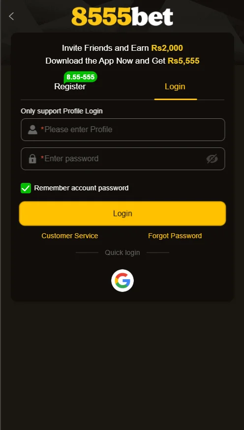 8555bet Login
